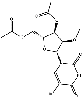 3',5'-ジ-O-アセチル-5-ブロモ-2'-O-メチルウリジン 化学構造式