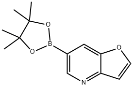6-(4,4,5,5-四甲基-1,3,2-二氧杂环戊硼烷-2-基)呋喃[3,2-B]吡啶 结构式