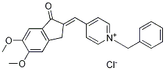 (E)-1-benzyl-4-((5,6-diMethoxy-1-oxo-1H-inden-2(3H)-ylidene)Methyl)pyridiniuM chloride Struktur