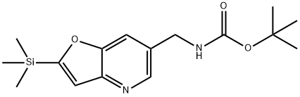 ((2-(三甲基甲硅烷基)呋喃[3,2-B]吡啶-6-基)甲基)氨基甲酸叔丁酯,1188996-58-8,结构式