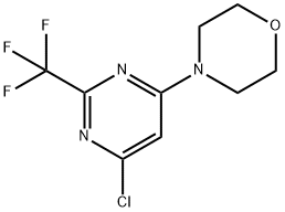 4-(6-クロロ-2-トリフルオロメチルピリミジン-4-イル)モルホリン 化学構造式