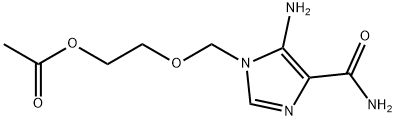 ACETIC ACID 2-(5-AMINO-4-CARBAMOYL-IMIDAZOL-1-YLMETHOXY)-ETHYL ESTER Struktur