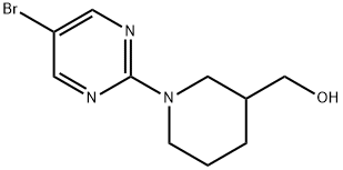 1-(5--溴嘧啶-2-基)-3-羟甲基哌啶 结构式