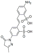 5-氨基-2-[2-[4-(4,5-二氢-3-甲基-5-氧代-1H-吡唑-1-基)-2-磺苯基]乙烯基]-苯磺酸, 119-74-4, 结构式