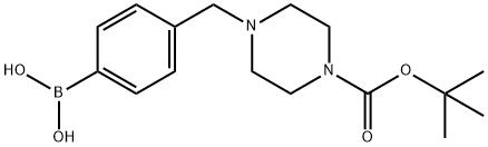 4-((4-(叔-丁氧基羰基)哌嗪-1-基)甲基)苯基硼酸,1190095-10-3,结构式
