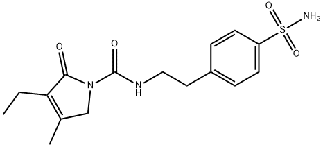 4-[2-(3-乙基-4-甲基-2-氧代-3-吡咯啉-1-甲酰胺基)乙基]-苯磺酰胺,119018-29-0,结构式