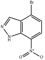 4-ブロモ-7-ニトロ-1H-インダゾール 化学構造式