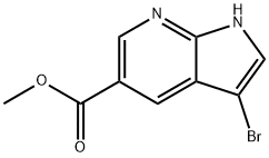 3-溴-1H-吡咯并[2,3-B]吡啶-5-羧酸甲酯,1190322-65-6,结构式