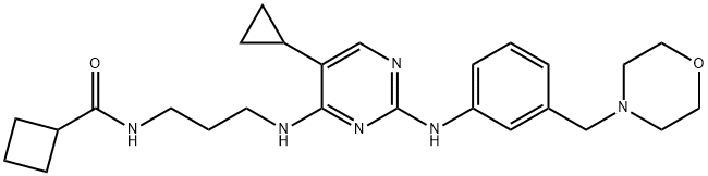 N-[3-[[5-Cyclopropyl-2-[[3-(4-morpholinylmethyl)phenyl]amino]-4-pyrimidinyl]amino]propyl]cyclobutanecarboxamide Structure