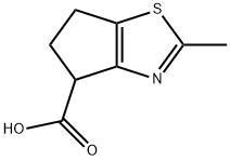 2-メチル-5,6-ジヒドロ-4H-シクロペンタ-[D][1,3]チアゾール-4-カルボン酸 化学構造式