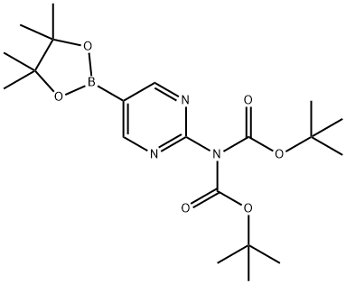 2-(N,N-BisBOC-Amino)pyrimidine-5-boronic acid, pinacol ester Structure
