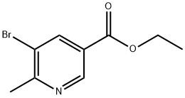 5-ブロモ-6-メチルニコチン酸エチル 化学構造式