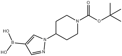 1-(1-叔丁氧羰基哌啶-4-基)吡唑-4-硼酸, 1190875-39-8, 结构式