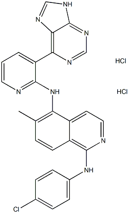 1,5-IsoquinolinediaMine, N1-(4-chlorophenyl)-6-Methyl-N5-[3-(9H-purin-6-yl)-2-pyridinyl]-, (Hydrochloride) (1:2) Structure
