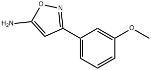 3-(3-メトキシフェニル)イソオキサゾール-5-アミン 化学構造式