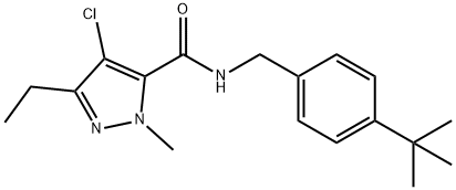 4-クロロ-2-メチル-5-エチル-N-(4-tert-ブチルベンジル)-2H-ピラゾール-3-カルボアミド