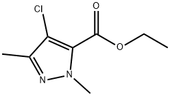 4-クロロ-1,3-ジメチル-1H-ピラゾール-5-カルボン酸エチル 化学構造式