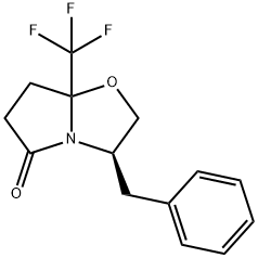 (3R)-3-Benzyl-7a-(trifluoroMethyl)tetrahydropyrrolo[2,1-b]oxazol-5(6H)-one 结构式