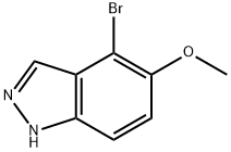 4-ブロモ-5-メトキシ-1H-インダゾール 化学構造式