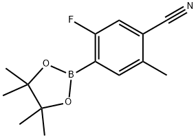 4-CYANO-2-FLUORO-5-METHYLPHENYLBORONIC ACID, PINACOL ESTER, 1192023-08-7, 结构式