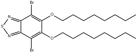 4,7-ジブロモ-5,6-ジ-n-オクチルオキシ-2,1,3-ベンゾチアジアゾール 化学構造式