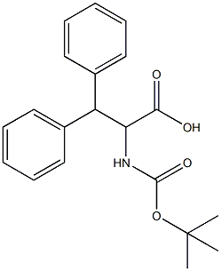 2-((叔丁氧基羰基)氨基)-3,3-二苯基丙酸 结构式