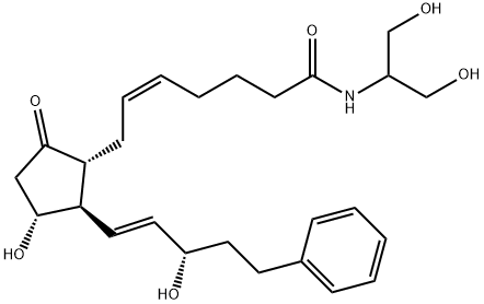 N-((2-hydroxy-1-hydroxyMethyl)ethyl)-9-oxo-11.alpha.,15S-dihydroxy-17-phenyl-18,19,20-trinor-prosta-5Z,13E-dien-1-aMide Structure
