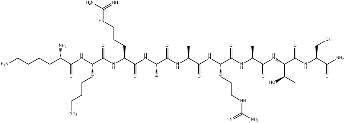 LYS-LYS-ARG-ALA-ALA-ARG-ALA-THR-SER-NH2 结构式