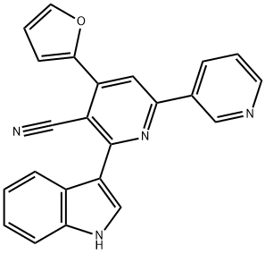 4-(2-furyl)-6-(1H-indol-3-yl)-2,3'-bipyridine-5-carbonitrile Structure