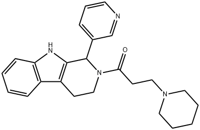 1,2,3,4-Tetrahydro-2-(1-oxo-3-(1-piperidinyl)propyl)-1-(3-pyridinyl)-9 H-pyrido(3,4-b)indole 结构式
