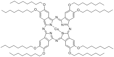 銅(II)2,3,9,10,16,17,23,24-オクタキス(オクチルオキシ)-29H,31H-フタロシアニン 化学構造式