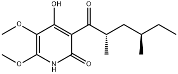 (2S,4R)-1-(2,4-ジヒドロキシ-5,6-ジメトキシピリジン-3-イル)-2,4-ジメチル-1-ヘキサノン 化学構造式