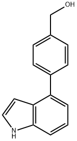4-(4-HYDROXYMETHYLPHENYL)INDOLE, 1195785-08-0, 结构式