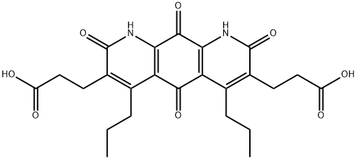 1,2,5,8,9,10-ヘキサヒドロ-2,5,8,10-テトラオキソ-4,6-ジプロピルピリド[3,2-g]キノリン-3,7-ジプロパン酸 化学構造式