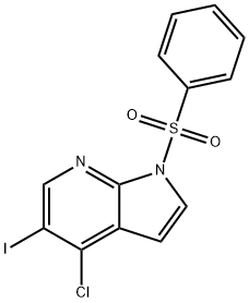 1H-Pyrrolo[2,3-b]pyridine, 4-chloro-5-iodo-1-(phenylsulfonyl)- Structure