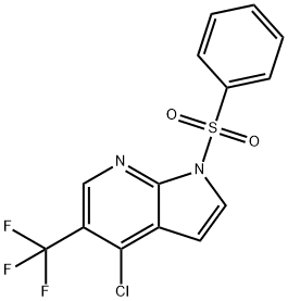 4-氯-1-(苯基磺酰基)-5-(三氟甲基)-1H-吡咯并[2,3-B]吡啶,1196507-57-9,结构式