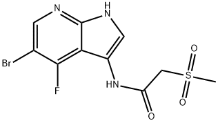 AcetaMide, N-(5-broMo-4-fluoro-1H-pyrrolo[2,3-b]pyridin-3-yl)-2-(Methylsulfonyl)- 结构式
