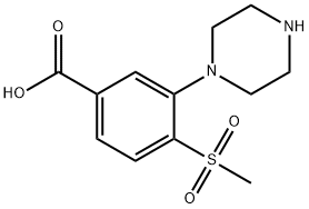 3-(1-哌嗪基)-4-甲砜基苯甲酸 结构式
