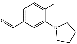 3-(1-吡咯烷基)-4-氟苯甲醛, 1197193-31-9, 结构式