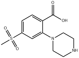 2-(1-哌嗪基)-4-甲砜基苯甲酸 结构式
