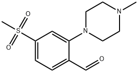 2-(4-メチル-1-ピペラジニル)-4-(メチルスルホニル)ベンズアルデヒド 化学構造式