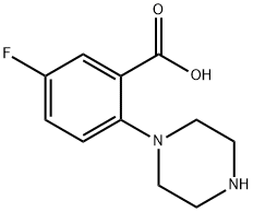 5-Fluoro-2-piperazinobenzoic Acid Struktur