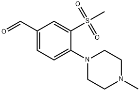 4-(4-メチル-1-ピペラジニル)-3-(メチルスルホニル)ベンズアルデヒド 化学構造式