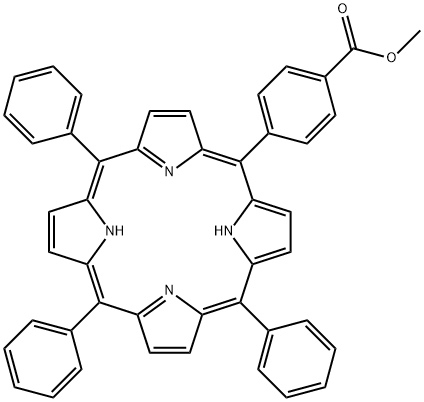 5-(4- 甲氧甲酰基苯基)-10,15,2-三苯基-21H,23H卟吩, 119730-06-2, 结构式