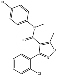 4-IsoxazolecarboxaMide, 3-(2-chlorophenyl)-N-(4-chlorophenyl)-N,5-diMethyl- 化学構造式