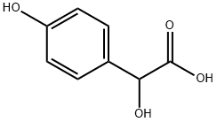 2-ヒドロキシ-2-(4-ヒドロキシフェニル)酢酸 化学構造式