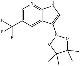 3-(4,4,5,5-四甲基- 1,3,2 -二氧硼戊环- 2 -基)-5-(三氟甲基)-1H -吡咯并[2,3 - B]吡啶, 1198094-97-1, 结构式
