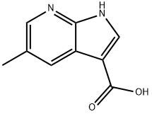 5-メチル-1H-ピロロ[2,3-B]ピリジン-3-カルボン酸 化学構造式