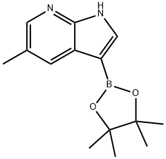 5-メチル-3-(4,4,5,5-テトラメチル-1,3,2-ジオキサボロラン-2-イル)-1H-ピロロ[2,3-B]ピリジン 化学構造式