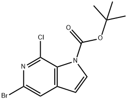 tert-Butyl 5-bromo-7-chloro-1H-pyrrolo-[2,3-c]pyridine-1-carboxylate Structure